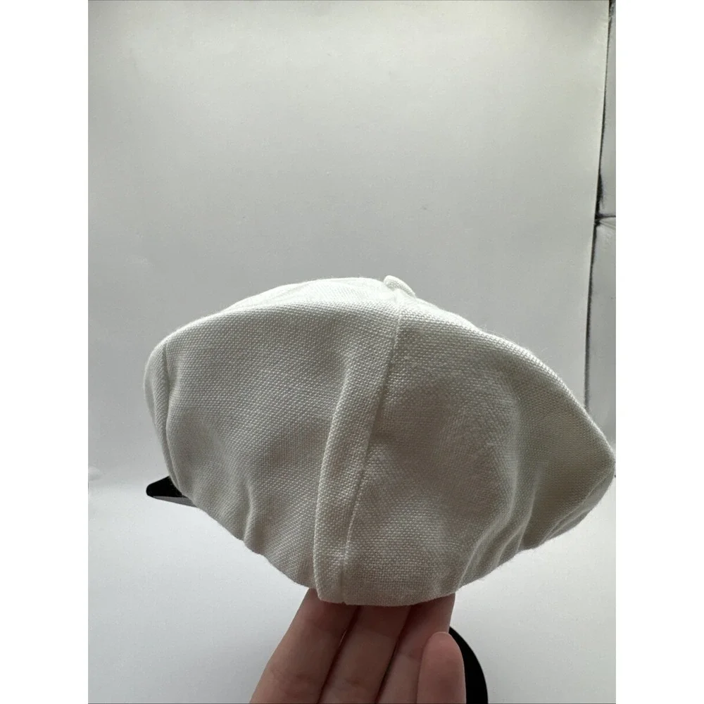 Vintage‎ Peckett The English Eton Toddler Or Doll Lined Newsboy Hat White Linen